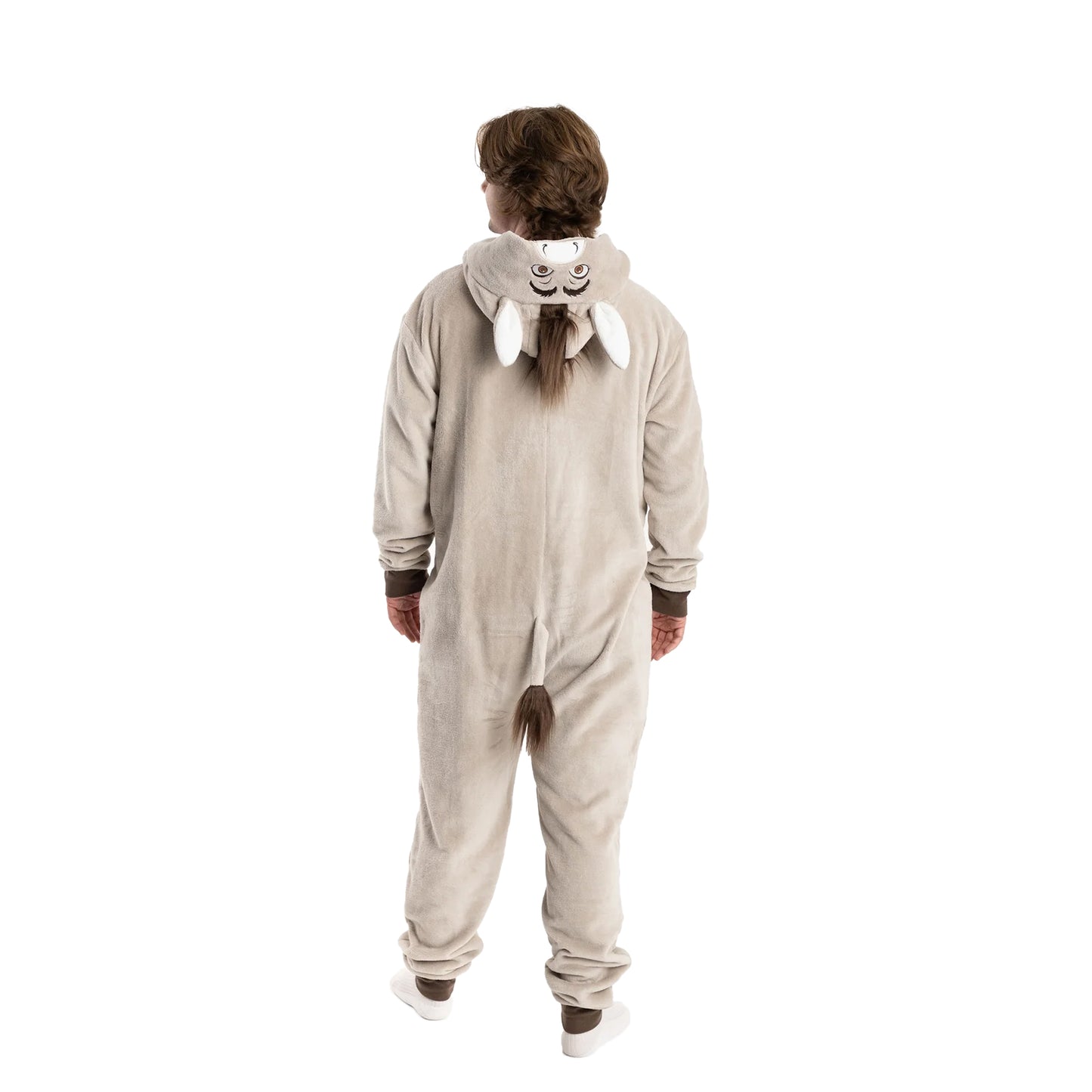Brown - Back - Shrek Unisex Adult Donkey All-In-One Nightwear