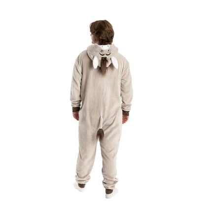 Brown - Back - Shrek Unisex Adult Donkey All-In-One Nightwear