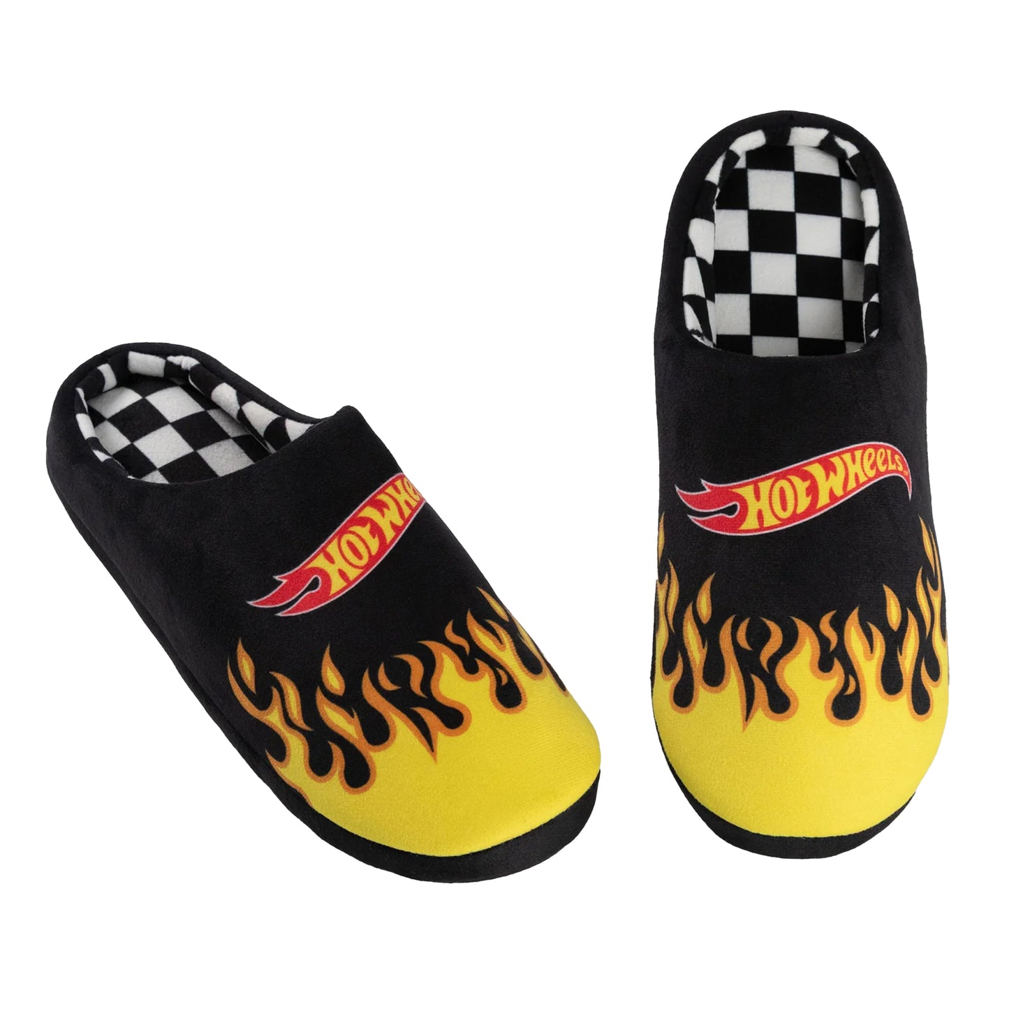 Black-Yellow - Back - Hot Wheels Mens Logo Mule Slippers