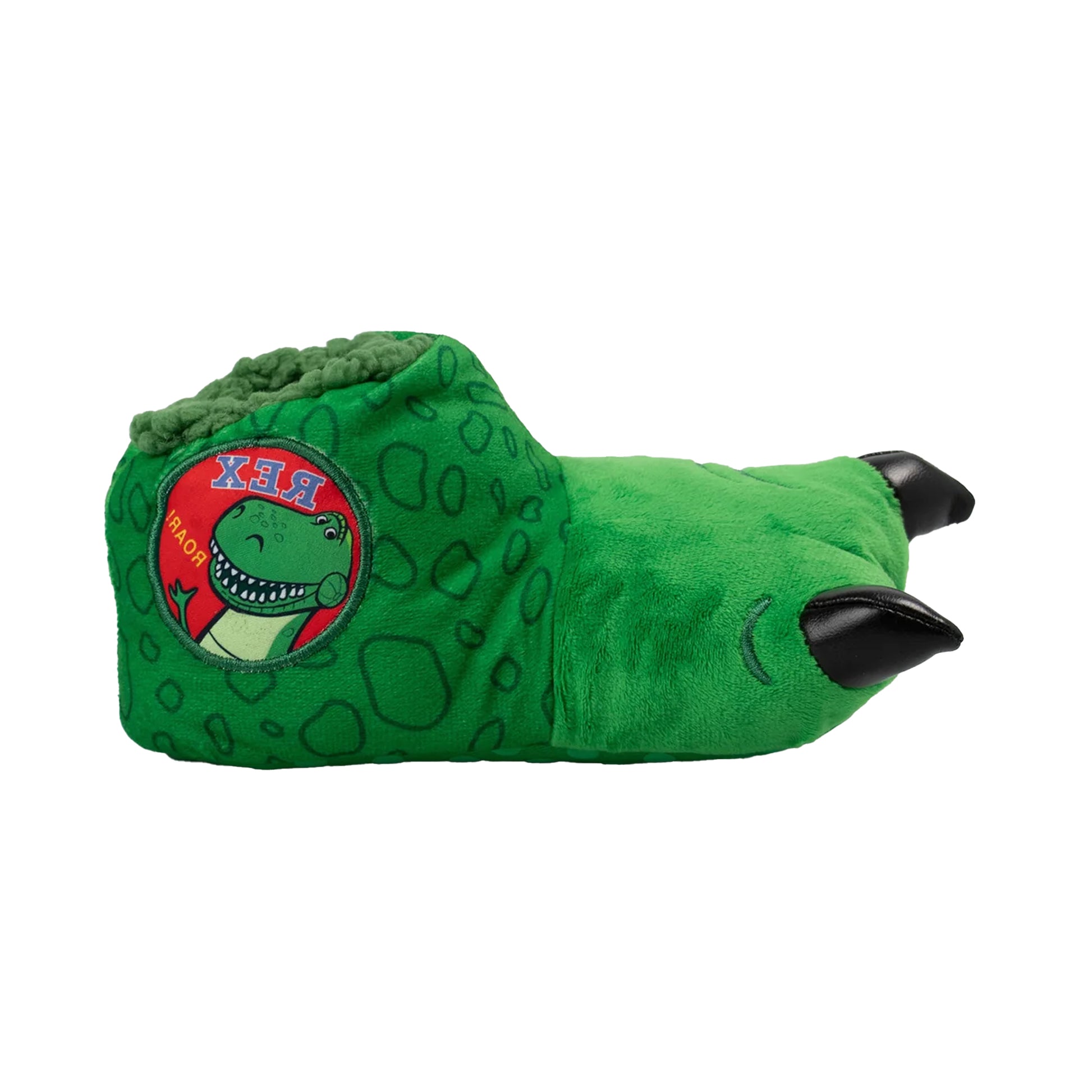 Green - Side - Toy Story Childrens-Kids Rex Slipper Boots