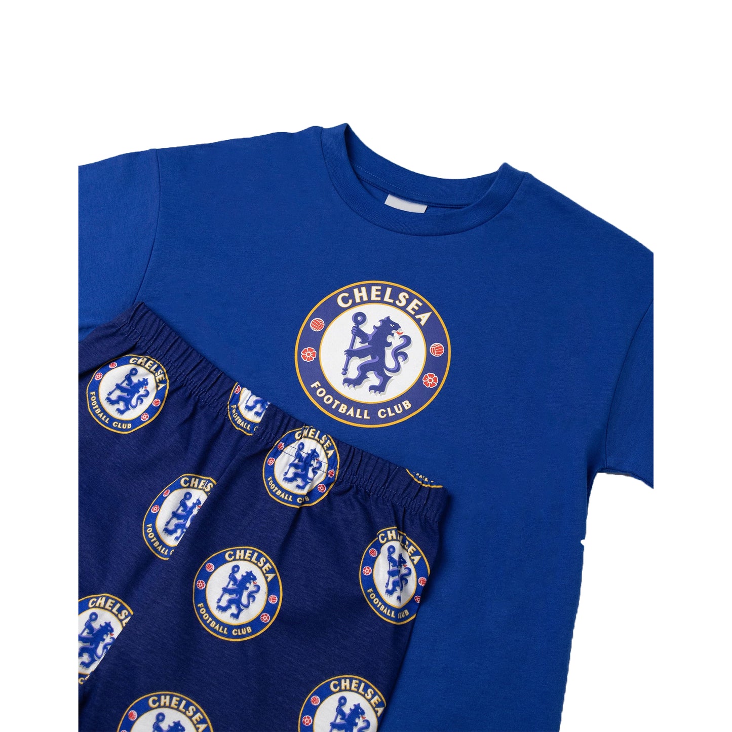Blue - Lifestyle - Chelsea FC Boys Crest Short-Sleeved Long Pyjama Set