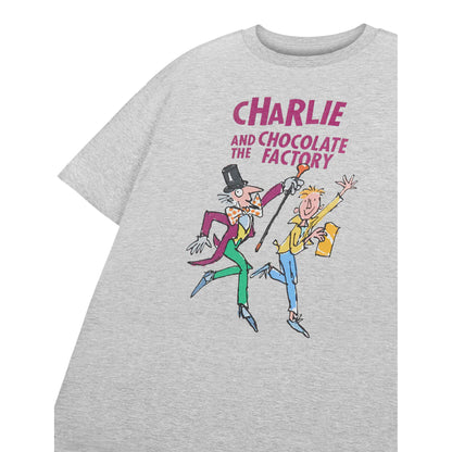Grey - Side - Charlie and The Chocolate Factory Childrens-Kids Short-Sleeved T-Shirt