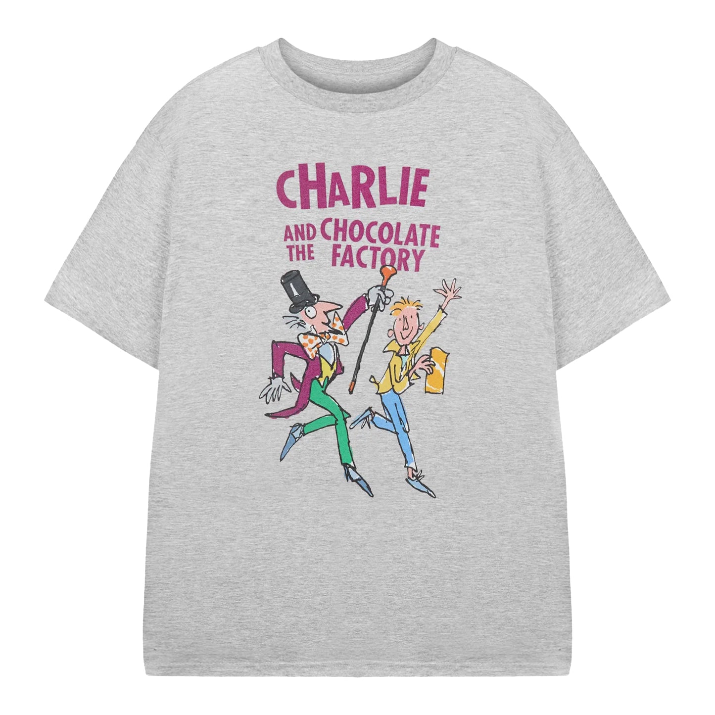 Grey - Front - Charlie and The Chocolate Factory Childrens-Kids Short-Sleeved T-Shirt