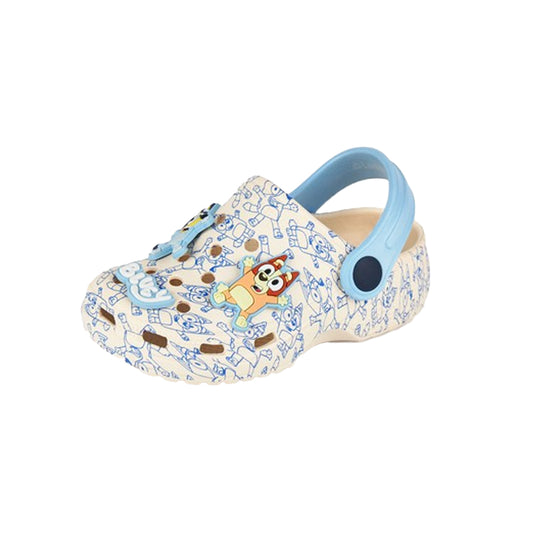 Grey - Front - Bluey Boys Badge Clogs