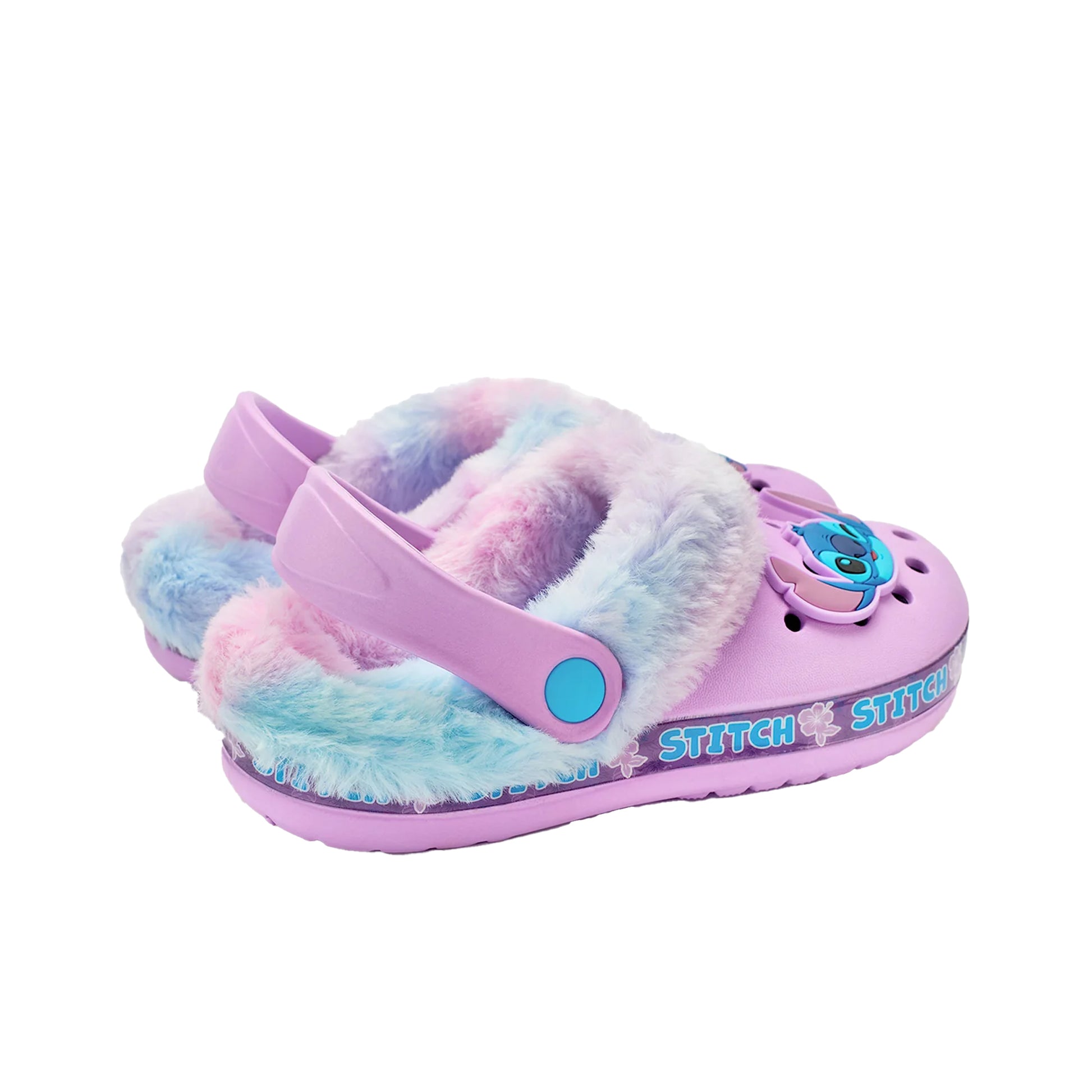 Purple - Back - Lilo & Stitch Girls Fur Lined Clogs