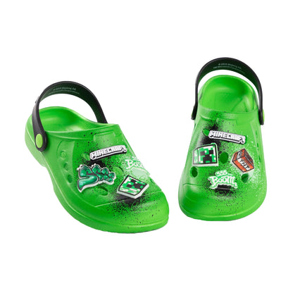 Green - Side - Minecraft Boys Boom Creeper TNT Clogs
