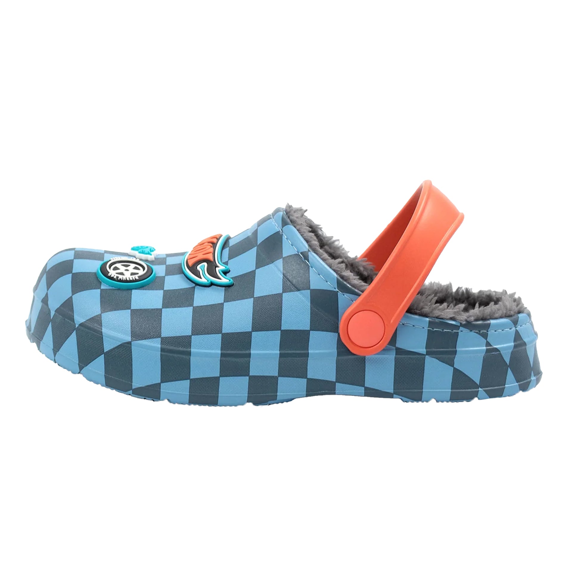Blue - Back - Hot Wheels Boys Checkerboard Clogs