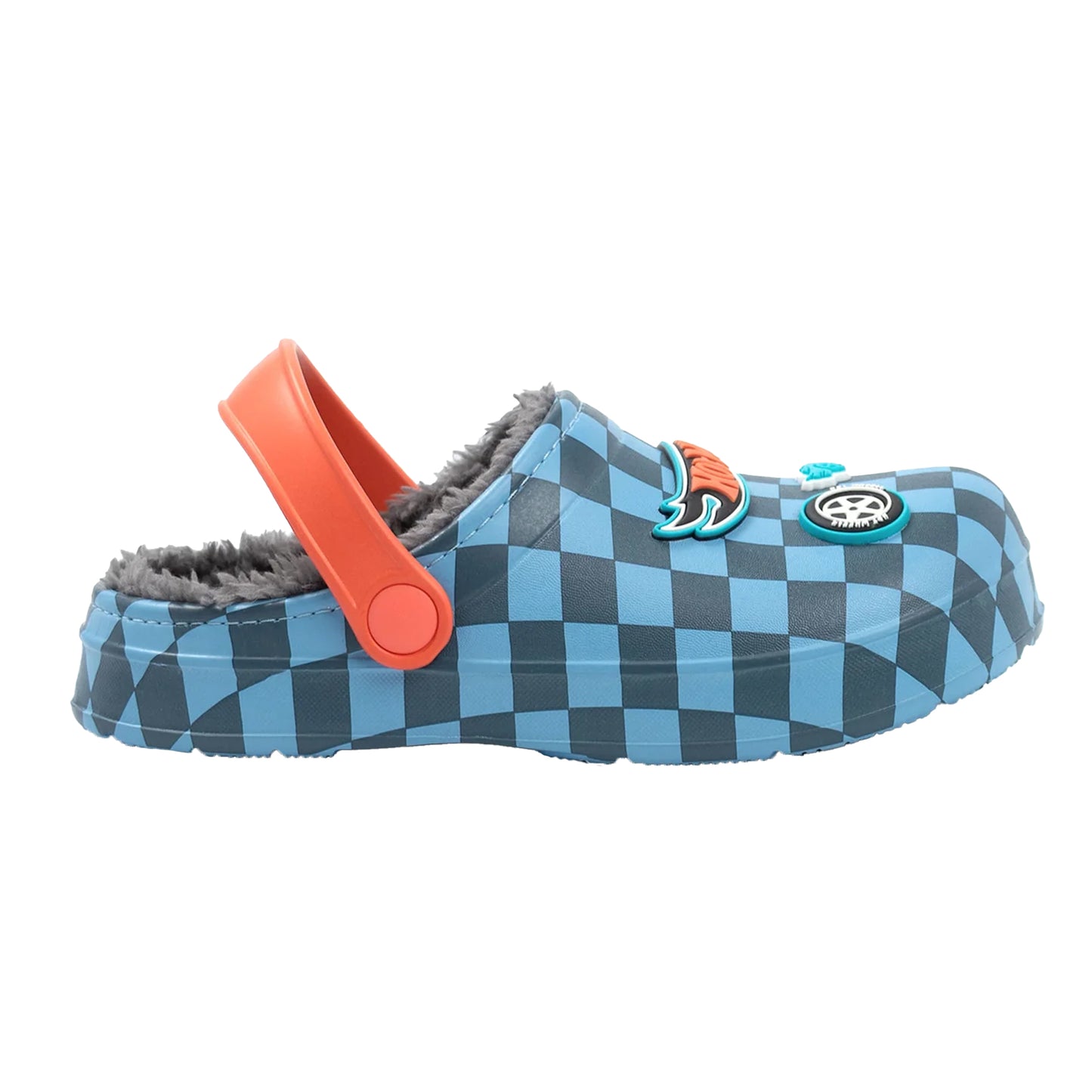 Blue - Side - Hot Wheels Boys Checkerboard Clogs