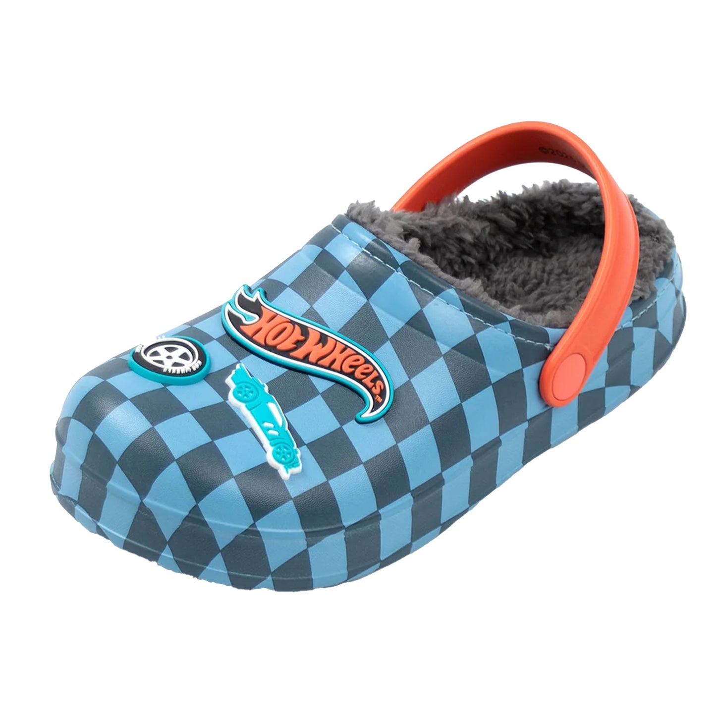 Blue - Front - Hot Wheels Boys Checkerboard Clogs