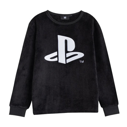 Black - Back - Playstation Boys Logo Long-Sleeved Long Pyjama Set