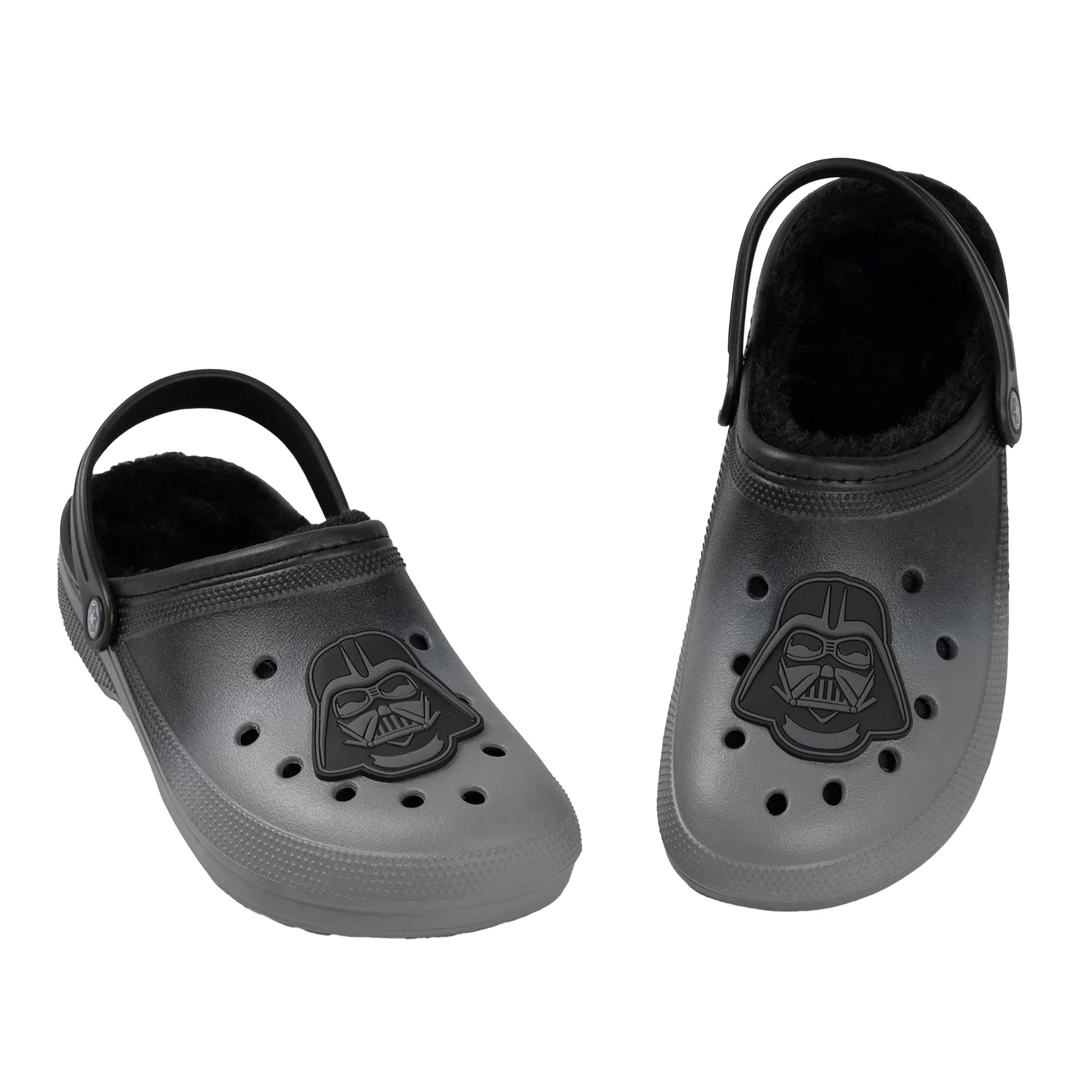 Black - Back - Star Wars Mens Darth Vader Fur Lined Clogs
