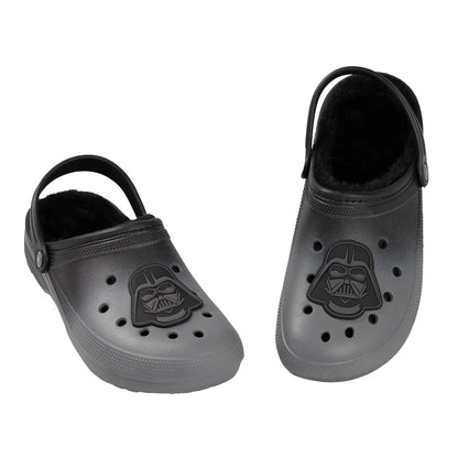 Black - Back - Star Wars Mens Darth Vader Fur Lined Clogs
