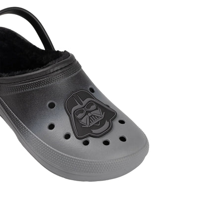 Black - Side - Star Wars Mens Darth Vader Fur Lined Clogs