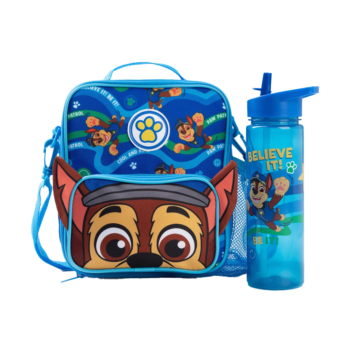 Blue - Front - Paw Patrol Boys Believe It Be It Chase Lunch Bag Set