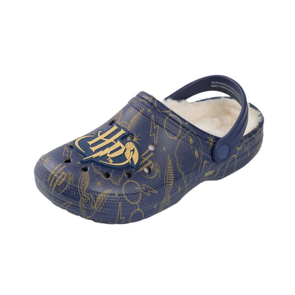 Navy - Lifestyle - Harry Potter Womens-Ladies Logo Fur Lined Clogs