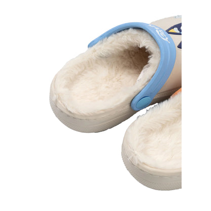Multicoloured - Back - Bluey Childrens-Kids Character Faces Fur Lined Clogs