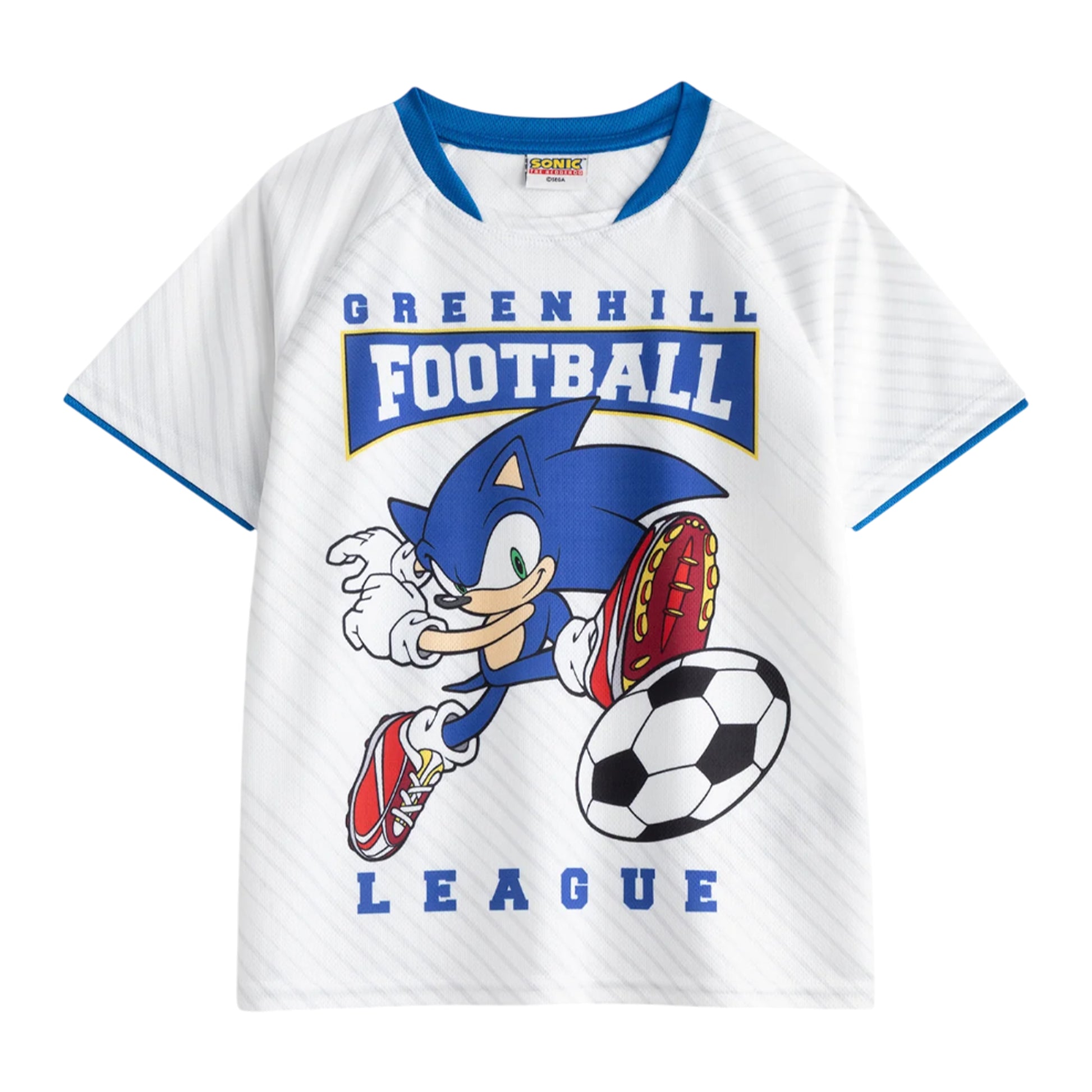 White-Blue - Side - Sonic The Hedgehog Boys Greenhill League Football Kit