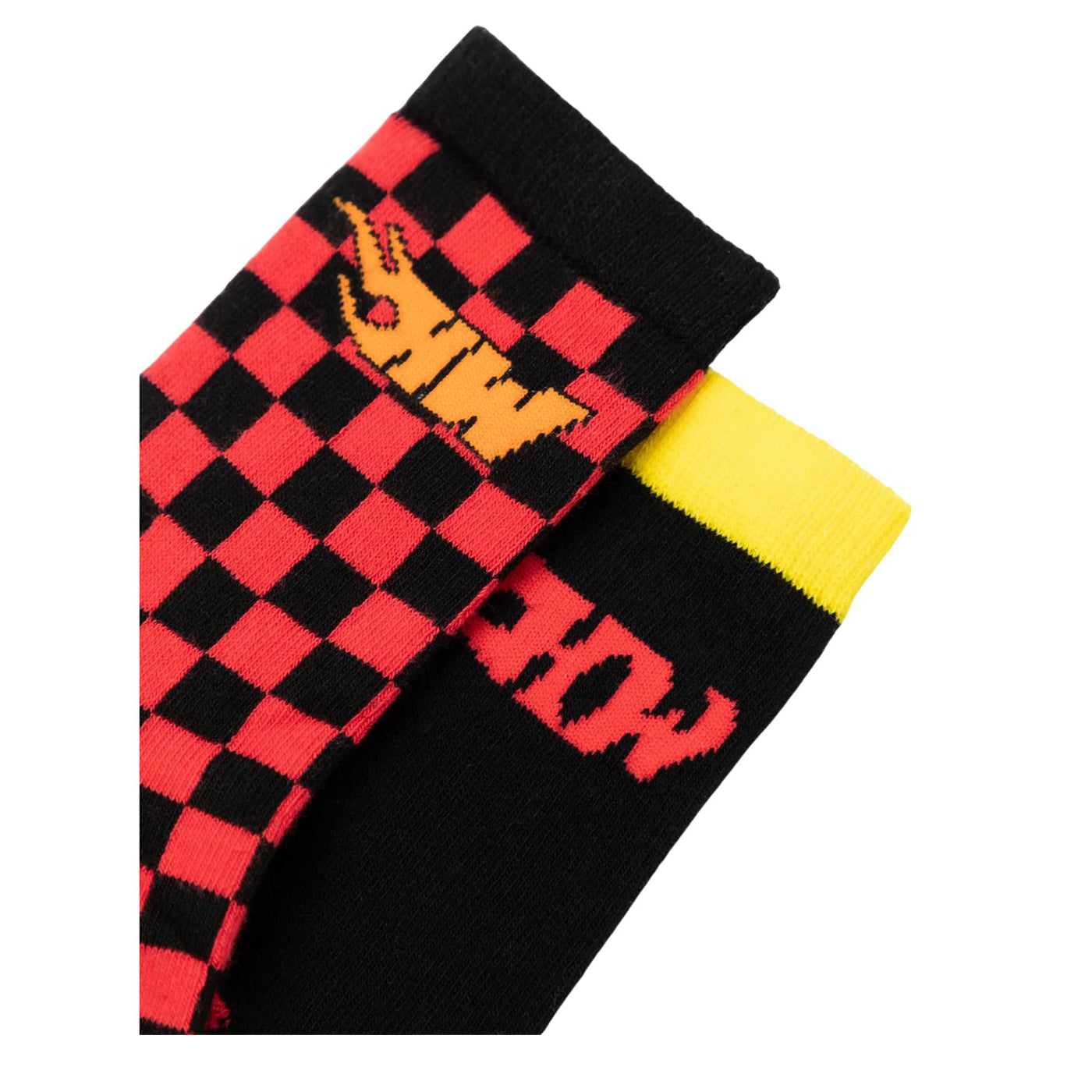 Multicoloured - Side - Hot Wheels Boys Checkerboard Flame Calf-Length Socks (Pack of 5)