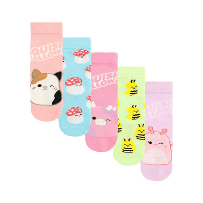 Multicoloured - Front - Squishmallows Girls Characters Calf-Length Socks (Pack of 5)