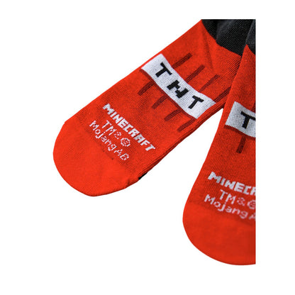 Multicoloured - Side - Minecraft Boys School Logo Calf-Length Socks (Pack of 5)