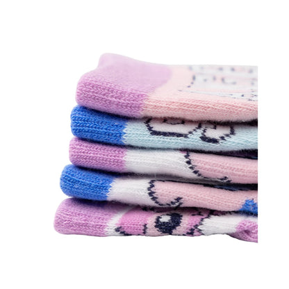 Pink-Blue-White - Lifestyle - Lilo & Stitch Girls Stitch & Angel Calf-Length Socks (Pack of 5)