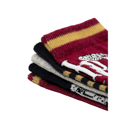 Black-Maroon-Grey - Back - Harry Potter Womens-Ladies Hogwarts Calf-Length Socks (Pack of 5)