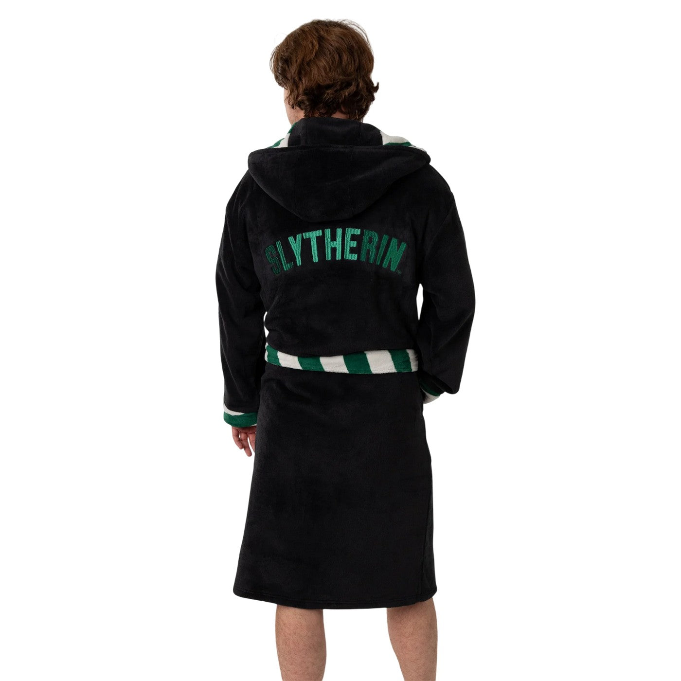 Black - Back - Harry Potter Unisex Adult Slytherin Hooded Robe
