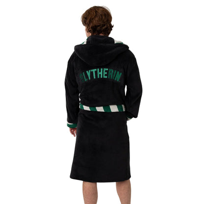 Black - Back - Harry Potter Unisex Adult Slytherin Hooded Robe