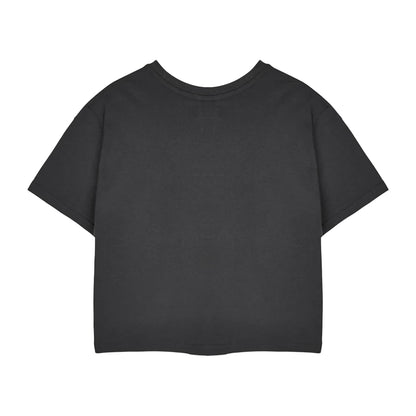 Charcoal - Back - Hot Wheels Womens-Ladies Pastel Logo Crop T-Shirt
