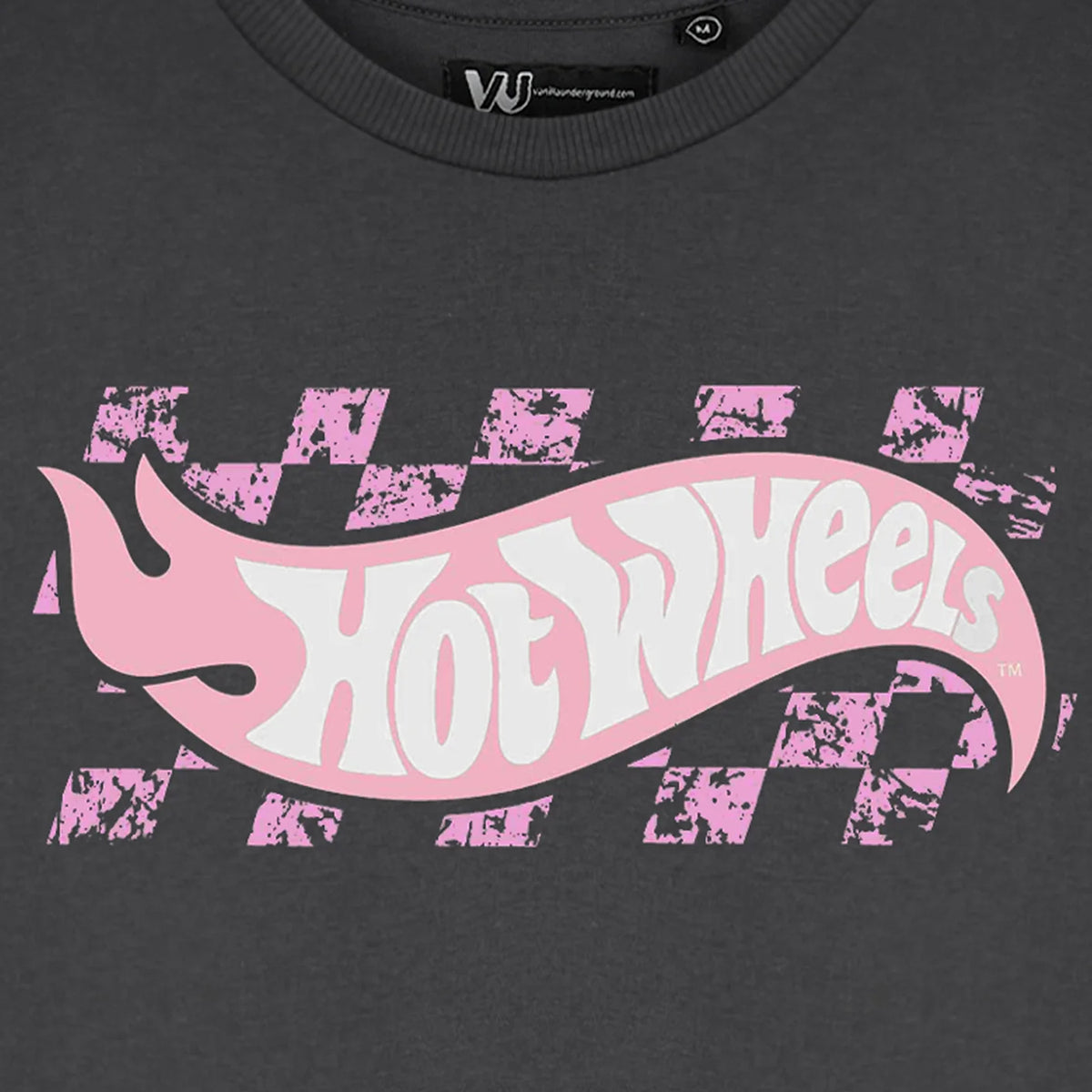 Charcoal - Side - Hot Wheels Womens-Ladies Pastel Logo Crop T-Shirt