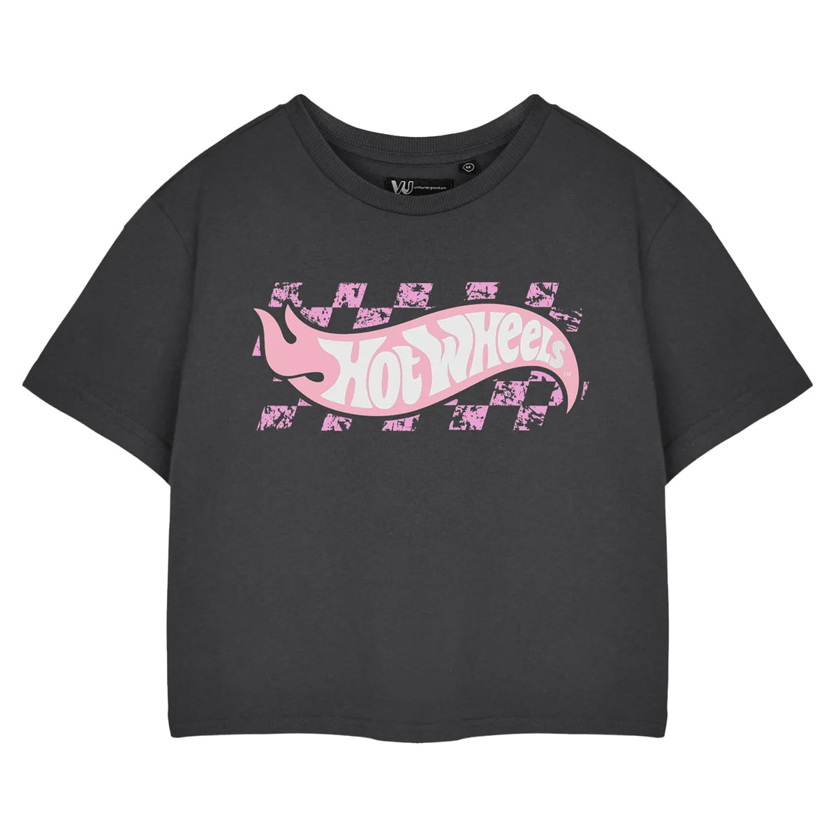 Charcoal - Front - Hot Wheels Womens-Ladies Pastel Logo Crop T-Shirt