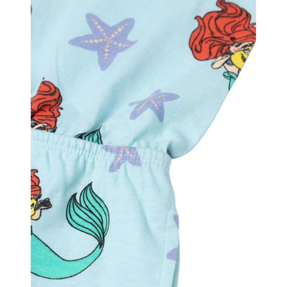 Blue - Lifestyle - The Little Mermaid Girls Ariel & Flounder All-Over Print Sleeveless Playsuit