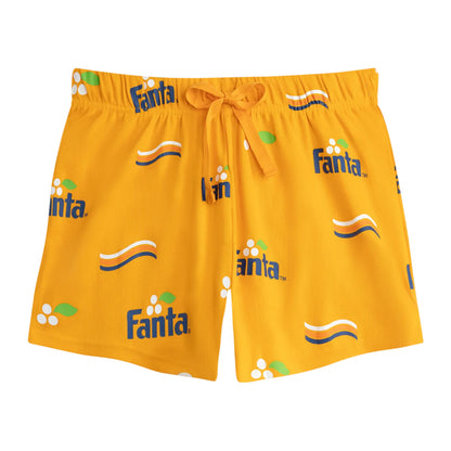 Orange-White - Lifestyle - Fanta Womens-Ladies Short-Sleeved Short Pyjama Set