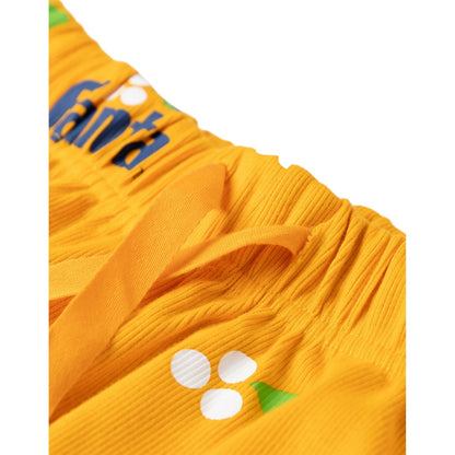 Orange-White - Close up - Fanta Womens-Ladies Short-Sleeved Short Pyjama Set