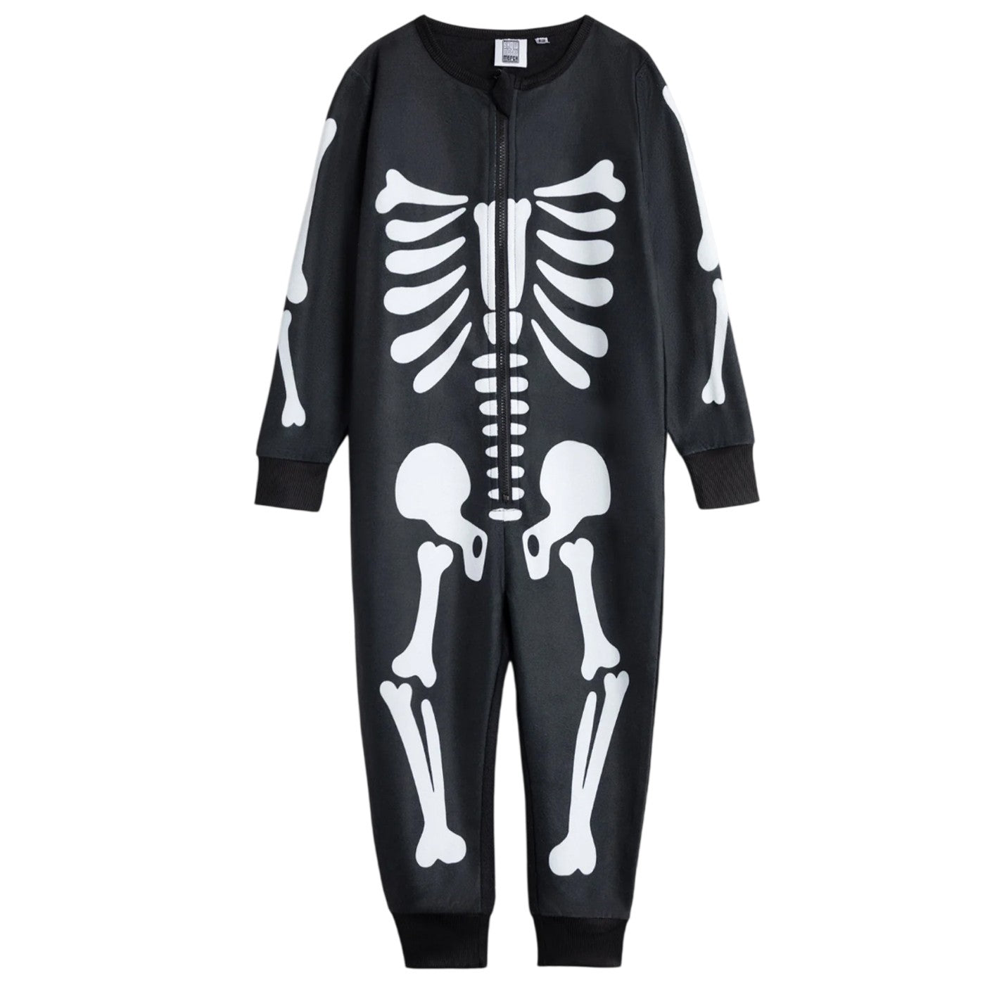 Black - Front - Show Me The Merch Childrens-Kids Skeleton All-In-One Nightwear