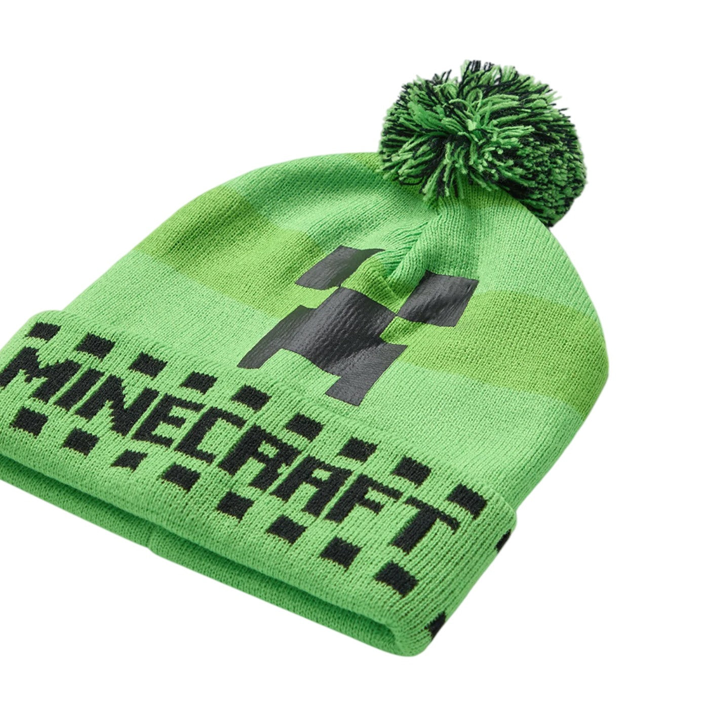 Green - Back - Minecraft Boys Creeper Hat Gloves And Scarf Set (Pack of 3)