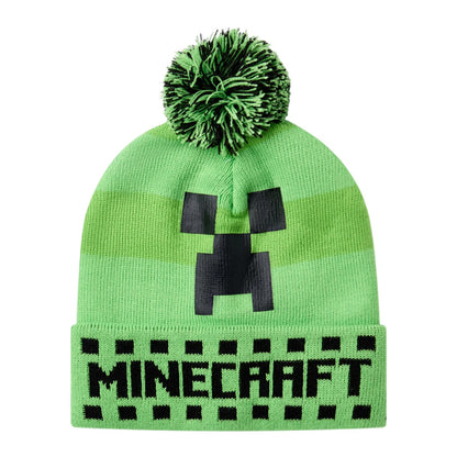 Green - Pack Shot - Minecraft Boys Creeper Hat Gloves And Scarf Set (Pack of 3)