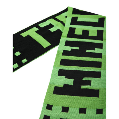 Green - Close up - Minecraft Boys Creeper Hat Gloves And Scarf Set (Pack of 3)