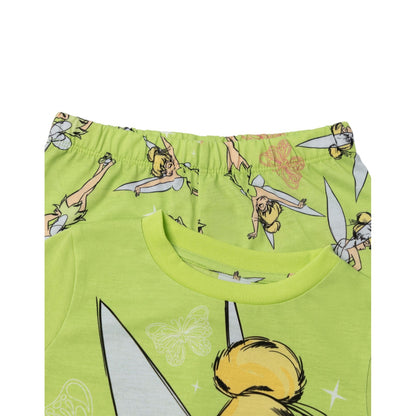 Green - Side - Tinkerbell Girls Butterflies Long Pyjama Set