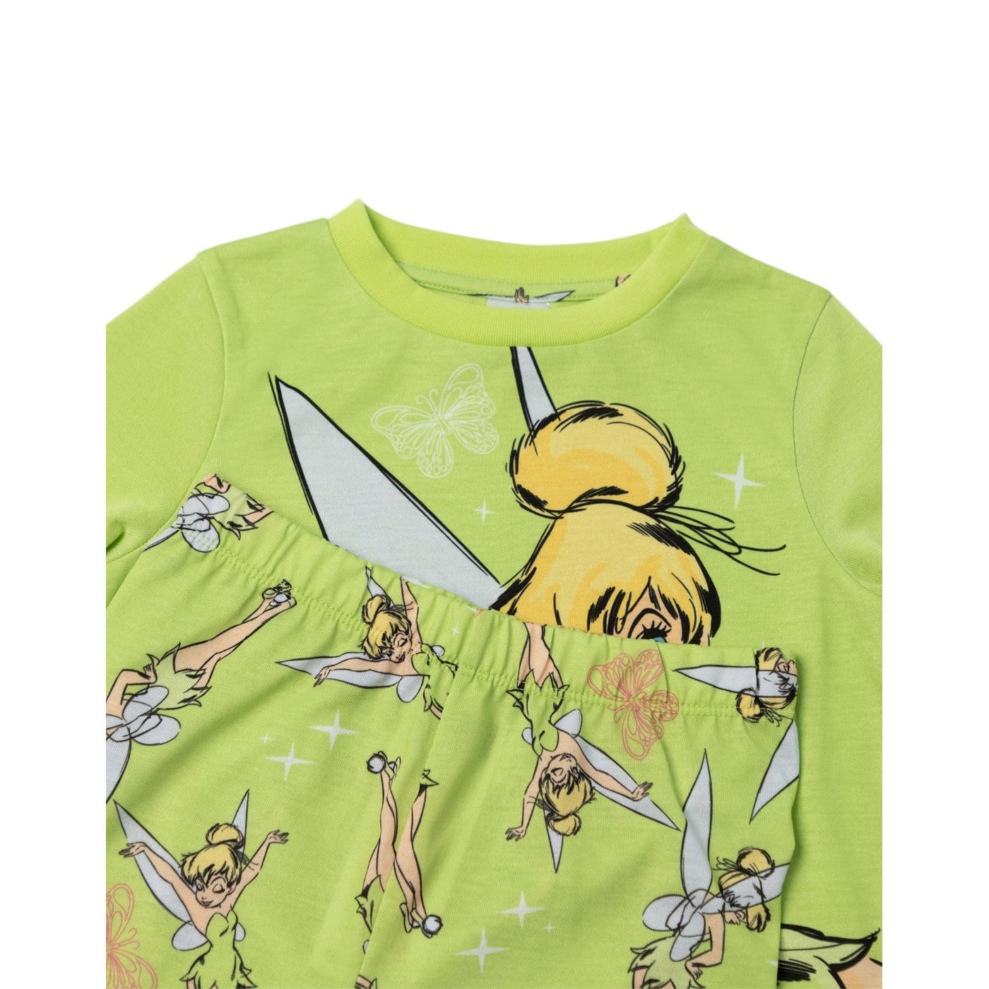 Green - Lifestyle - Tinkerbell Girls Butterflies Long Pyjama Set