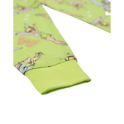 Green - Close up - Tinkerbell Girls Butterflies Long Pyjama Set