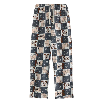 Off White - Lifestyle - Wallace and Gromit Womens-Ladies Tea Time Short-Sleeved Long Pyjama Set Set