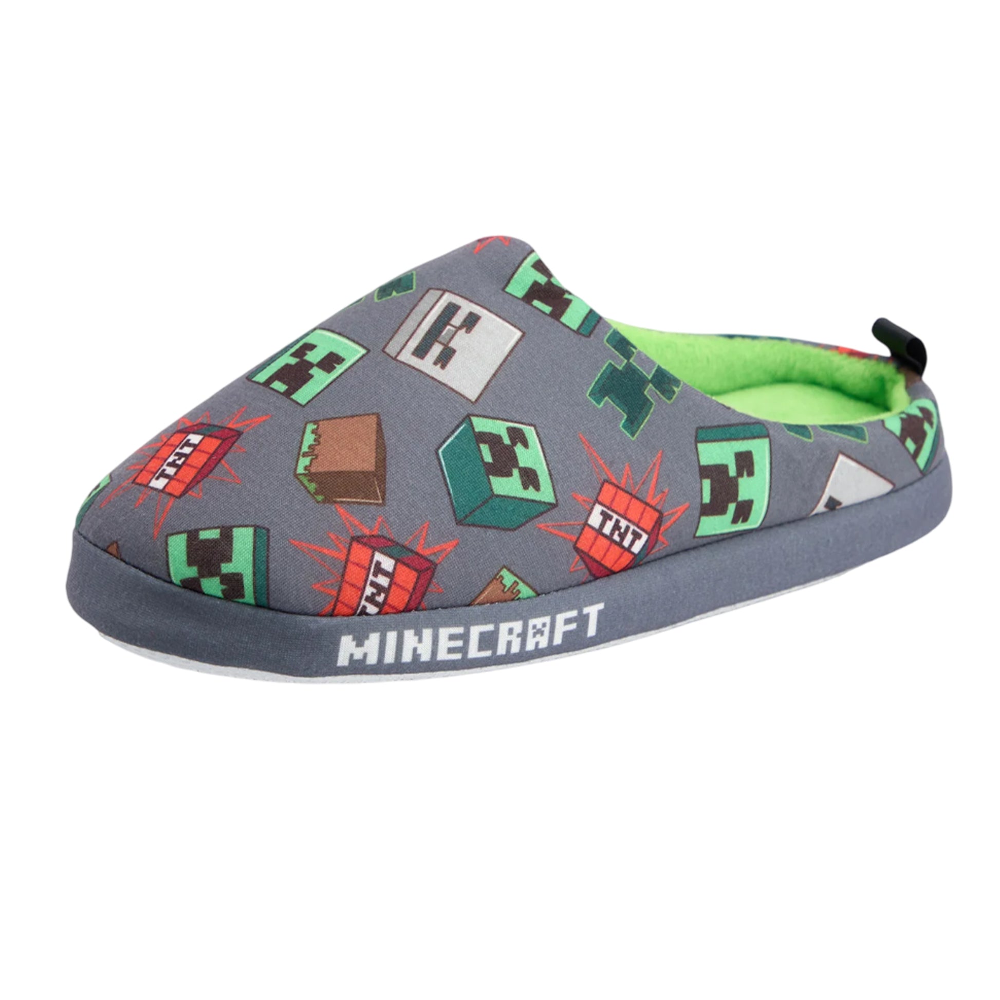 Grey - Side - Minecraft Boys Characters Slippers