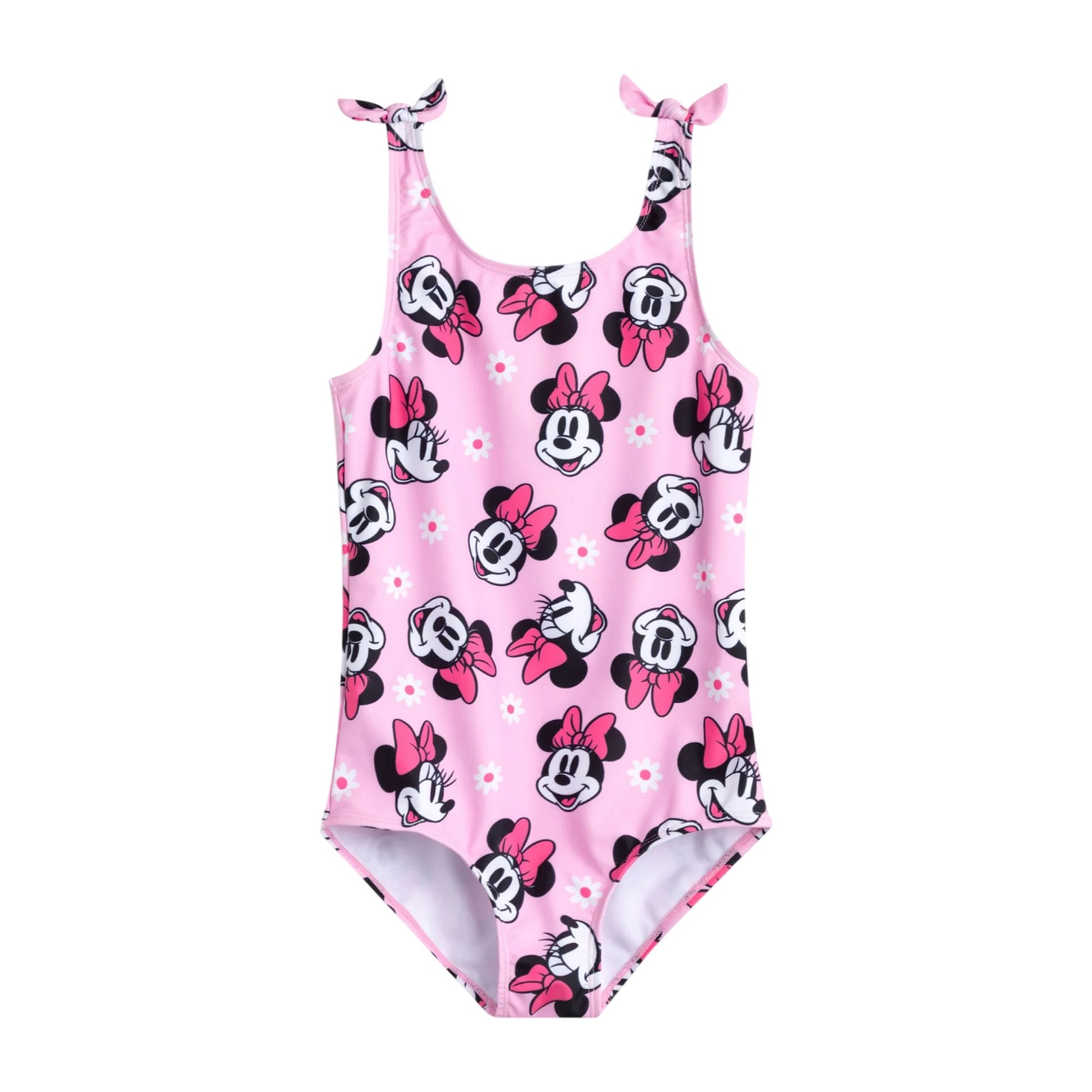 Pink - Back - Disney Girls Minnie Mouse One Piece Swimsuit