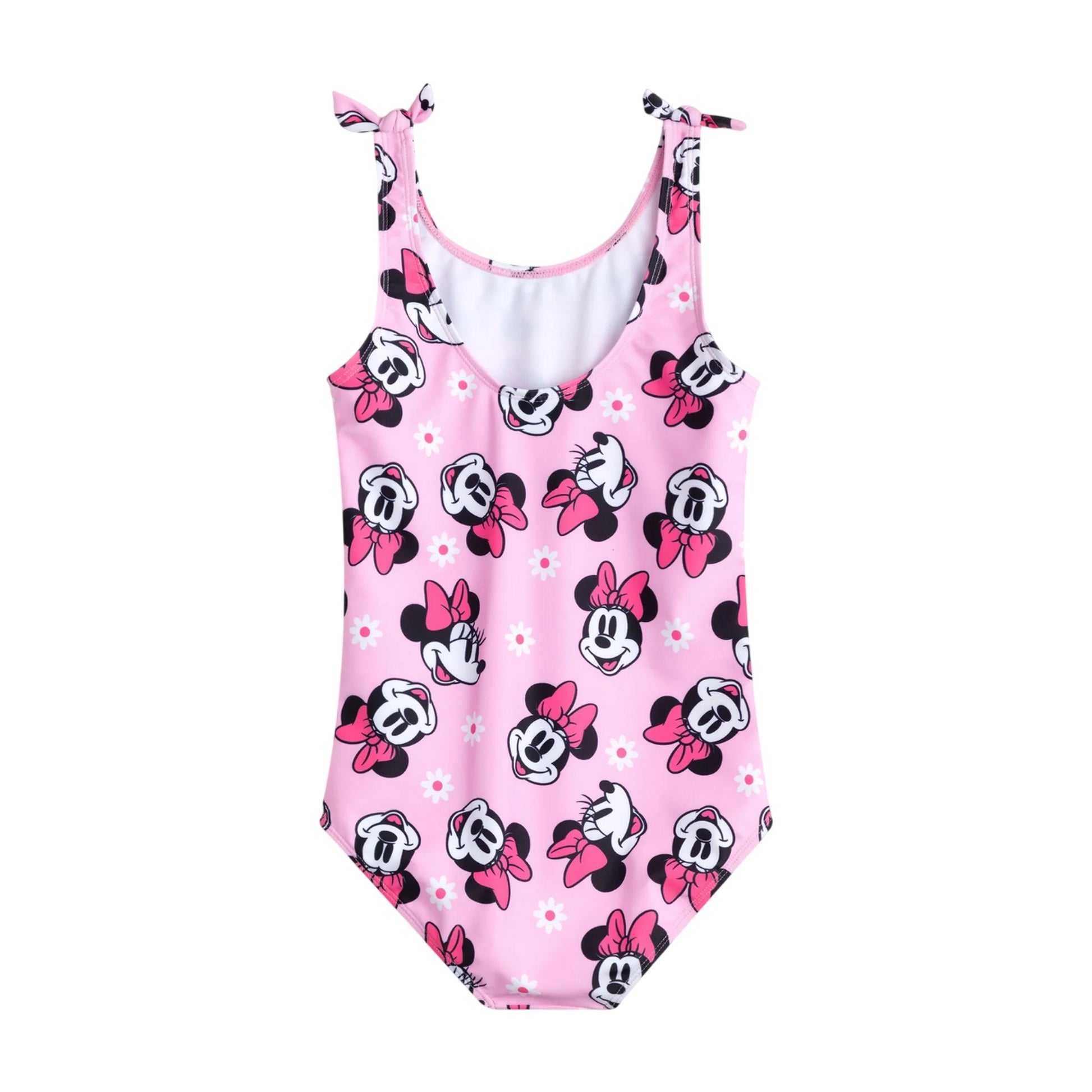 Pink - Front - Disney Girls Minnie Mouse One Piece Swimsuit