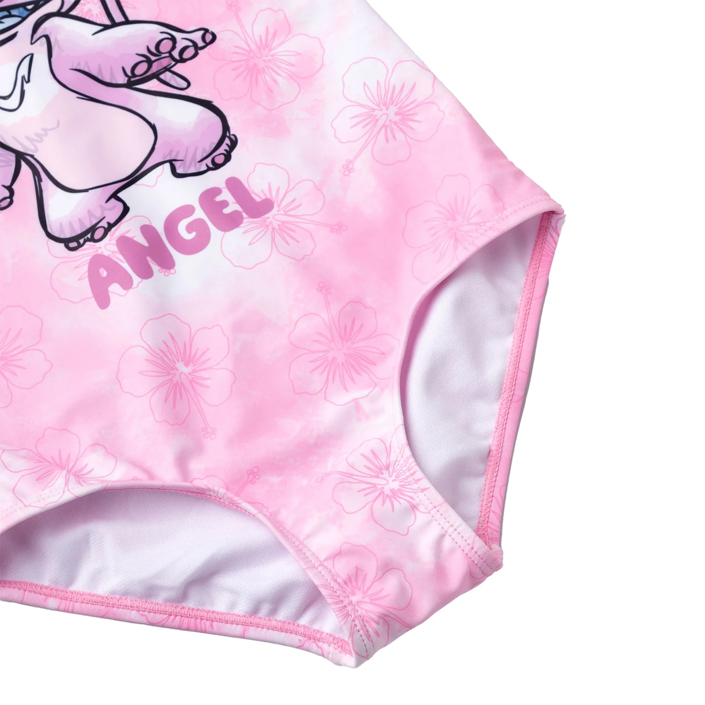 Pink - Side - Lilo & Stitch Girls Angel One Piece Swimsuit