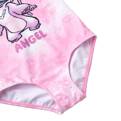 Pink - Side - Lilo & Stitch Girls Angel One Piece Swimsuit