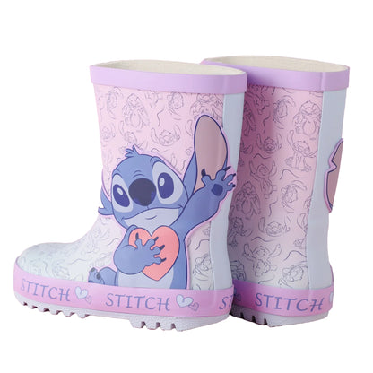 Purple - Back - Lilo & Stitch Girls Character Wellington Boots