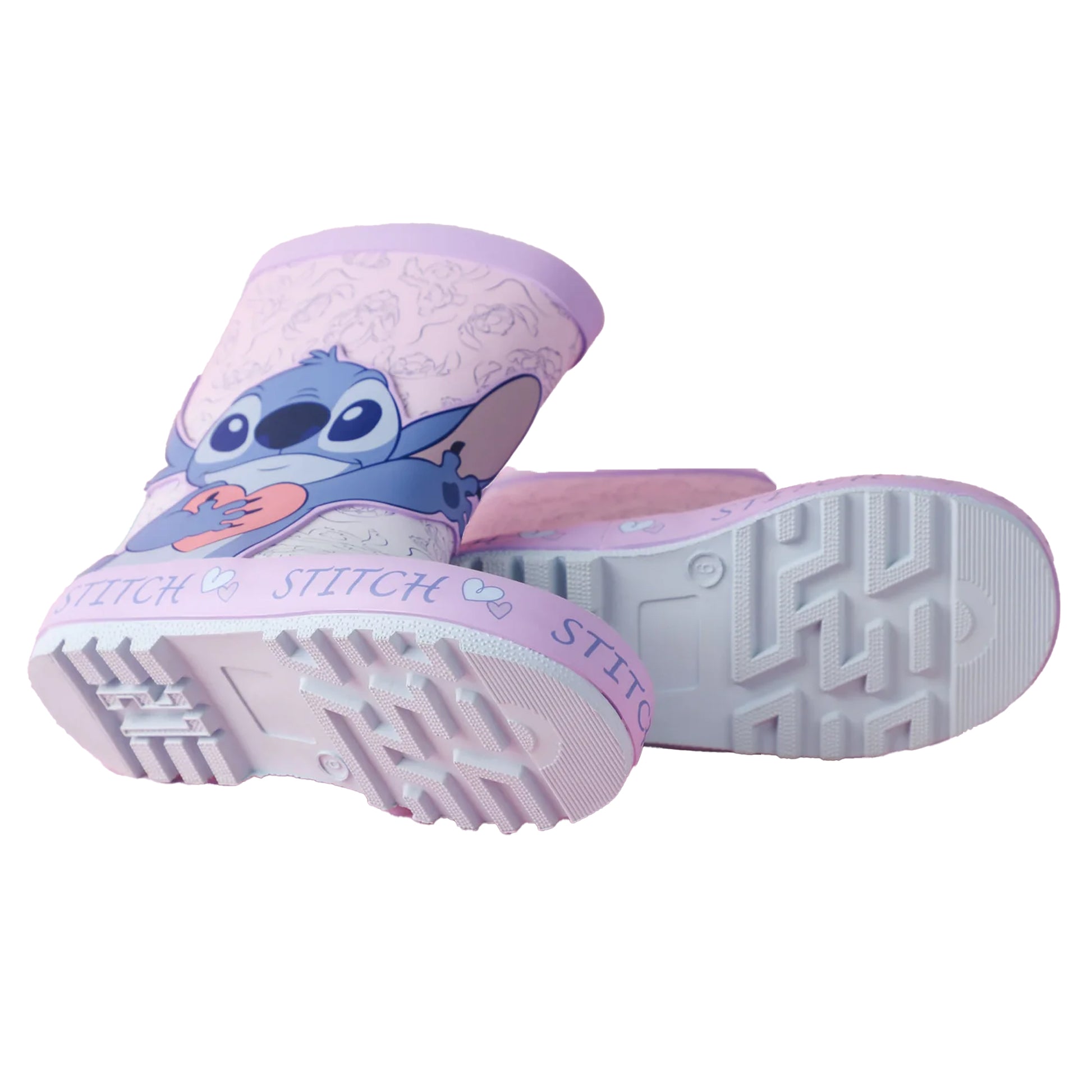 Purple - Side - Lilo & Stitch Girls Character Wellington Boots