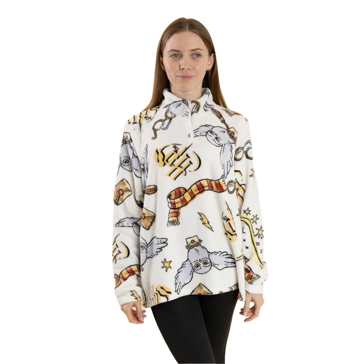 White - Side - Harry Potter Womens-Ladies Hedwig Jumper